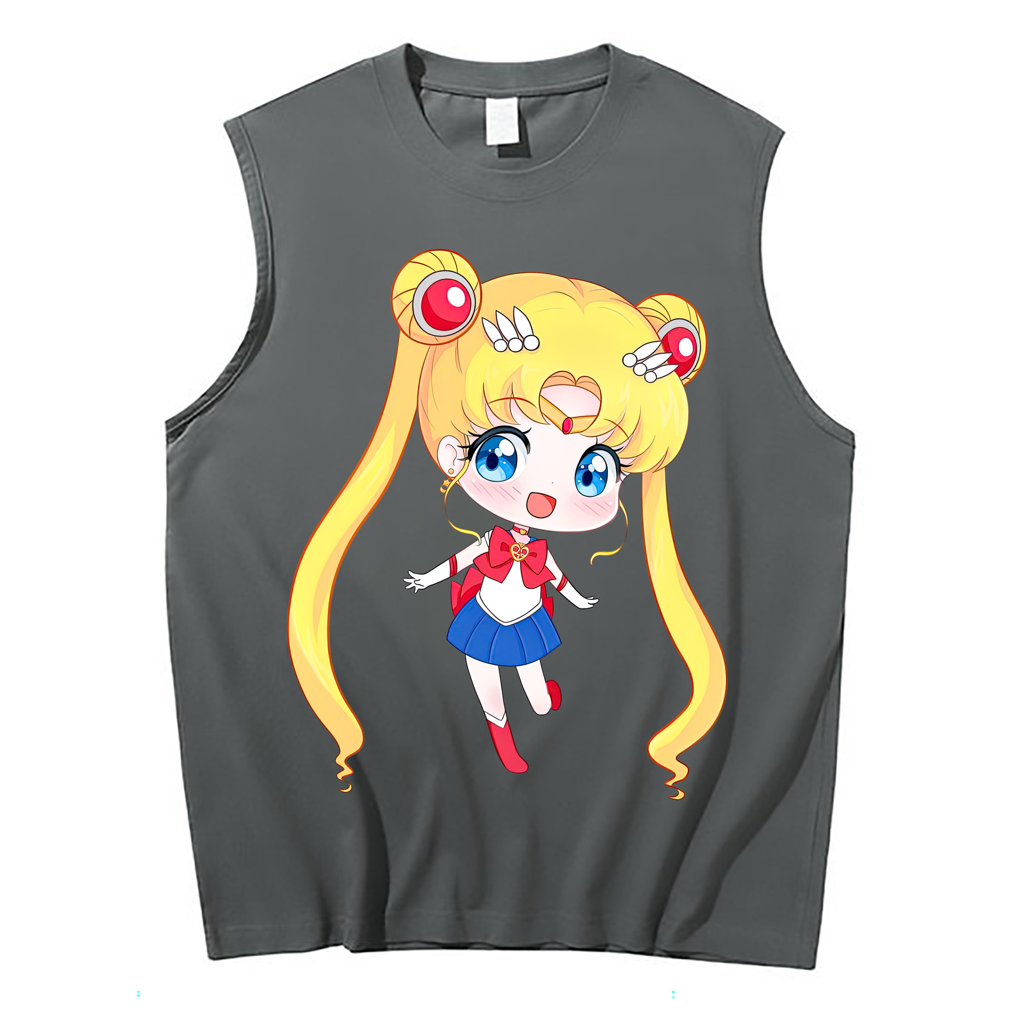 （画像用） 美少女戦士セーラームーン 月野 うさぎ つきの うさぎ Sailor Moon Tsukino Usagi コットン100％タンクトップ（フロントプリント）